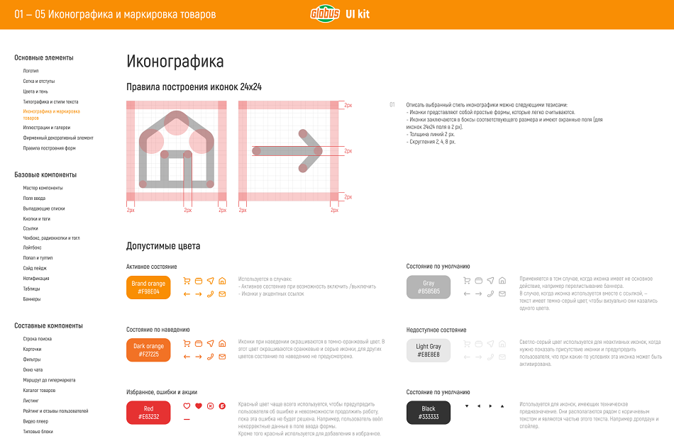 UI для Глобус. Иконографика