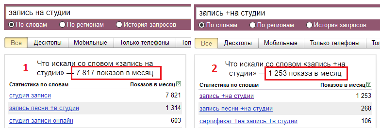 Фиксация стоп-слов