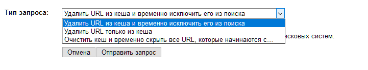 Удаление страниц из поиска в Google